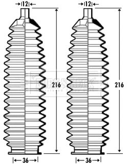 BORG & BECK Kaitsekummikomplekt,rooliseade BSG3350